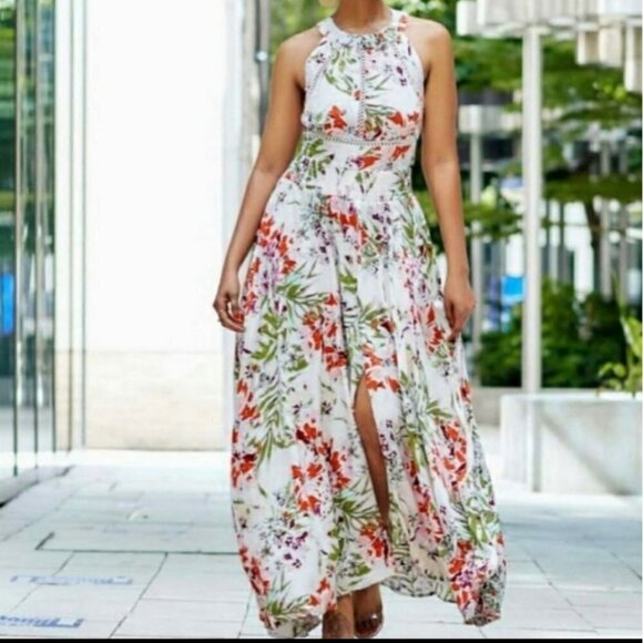 Abel the label Vienna floral halter tie back maxi dress - Picture 5 of 10